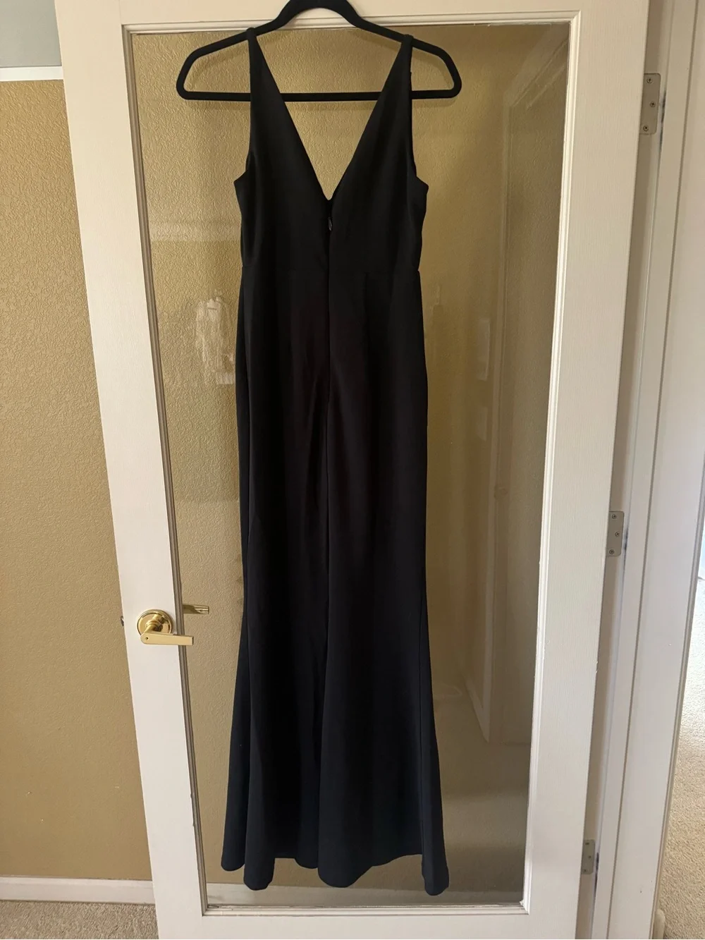 Lulu's Sleek Black V-Neck Maxi Dress Size Small - Picture 3 of 5